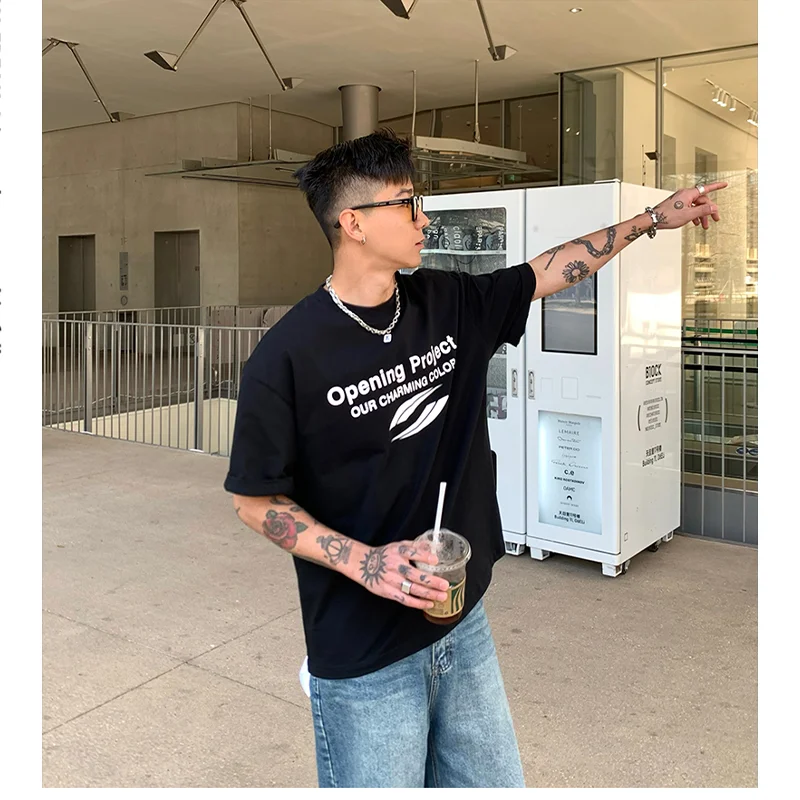 

2024 new summer short-sleeved T-shirts for men and women with letter printing loose large size casual cotton bottoming tops y2k