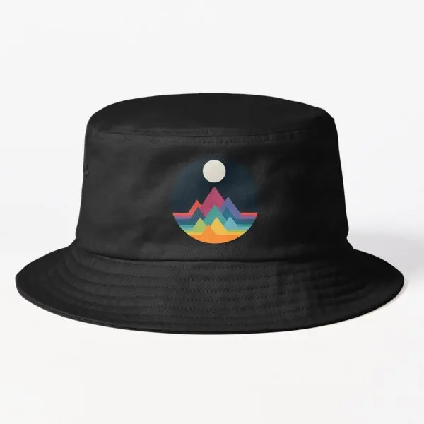 

Whimsical Mountains Bucket Hat Bucket Hat Spring Summer Solid Color Fish Sun Sport Women Black Casual Caps Mens Fishermen