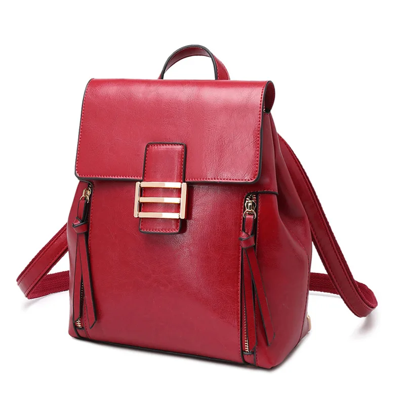 2023 New High capacity Women luxury Bag Genuine Leather Ladies' Bags Fashion Oil Wax Vintage Cowhide Women's Backpack