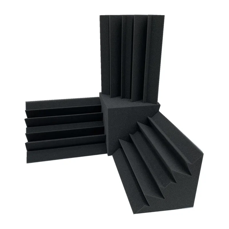 16Pcs Acoustic Foam 12Pcs 12x12x24cm Bass Traps + 4Pcs 15x15x15cm Cubes Combination Flame Retardant Corner Panels soundproof foam