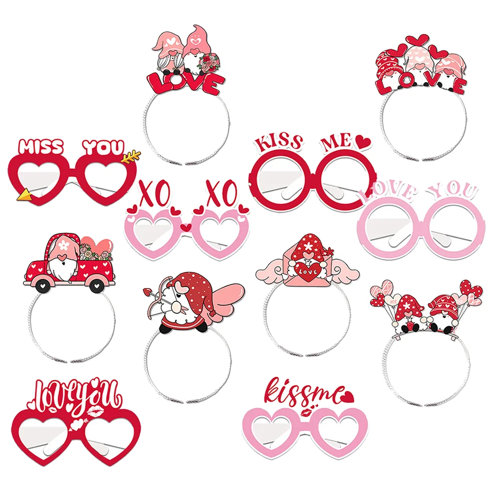 

Valentine's Day Headband Photo Props Party Eyeglasses Decorations Paper for Booth Headbands Adult Bride