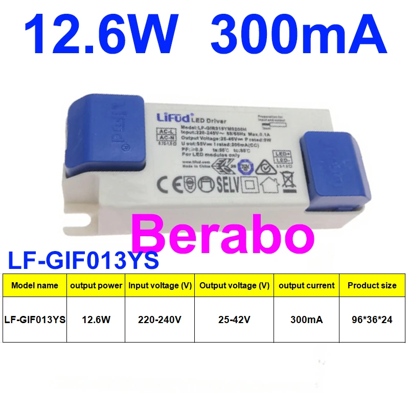 LED-Treiber 300 mA ~ 1500 mA 8-14 W 12–18 W 24–36 W 38 W ~ 60 W LED-Konstantstrom-Treiber-Netzteil für LED-Lampentransformatoren – Detail 11