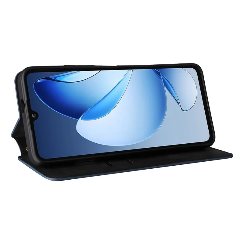Custodia In Pelle PU Per Oukitel C60 - Design Flip Magnetico Con 3 Slot Carte E Porta Foto - Rosso Rosa
