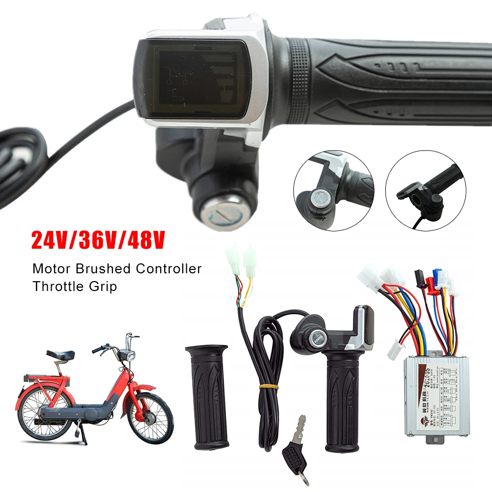

Electric Bike Motor Brushed Controller and Throttle Twist Grips 250W/350W/500W/1000W Scooter Speed Controller Scooter Accessorie