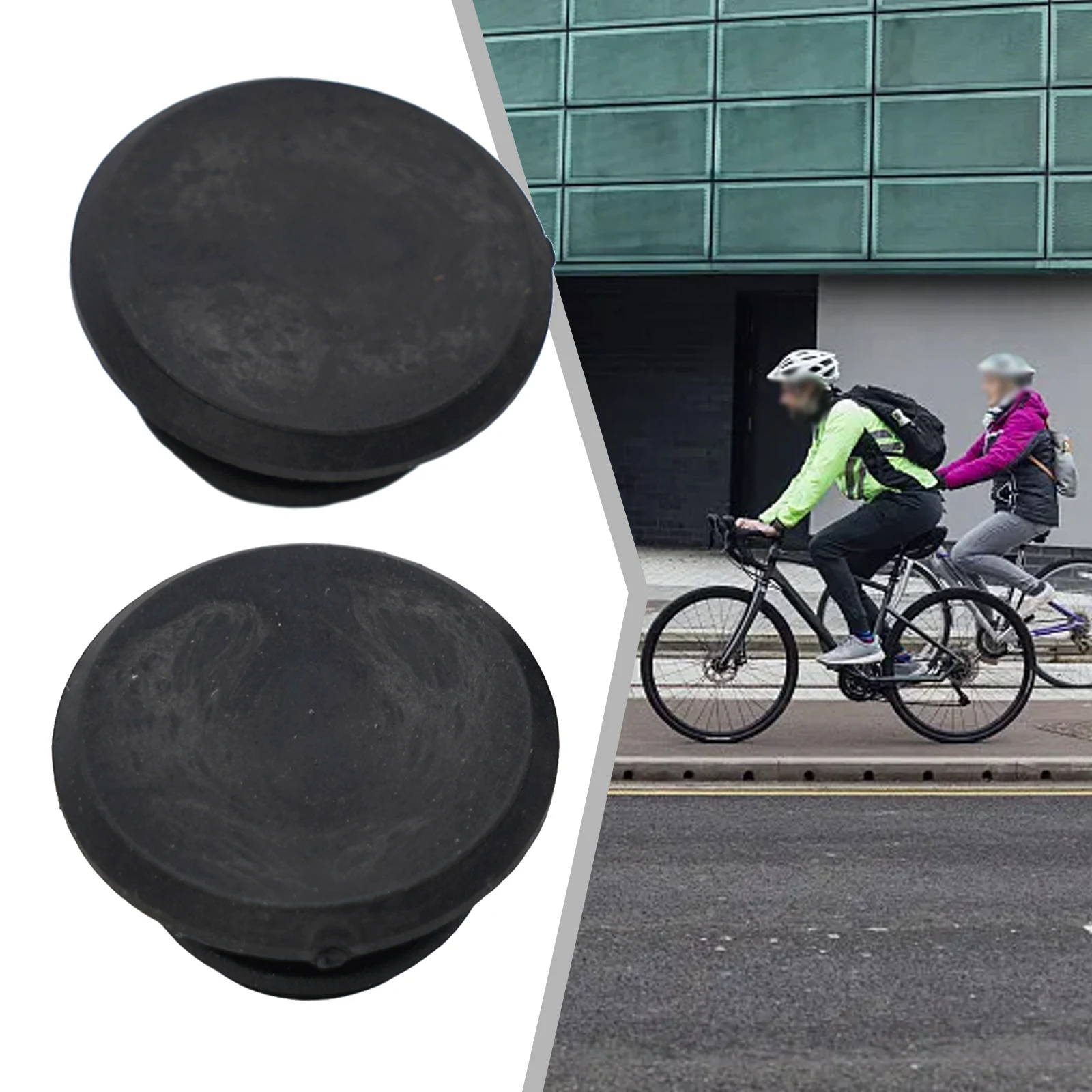 2pc Cycle Road MTB Bike Handlebar End Lock-On Plugs Bar Grips Ca Ps Top Covers Cycling Handlebar Ca Ps Rubber Handle Sleeve Plug