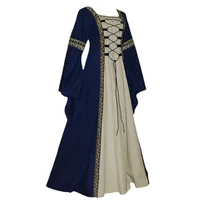 Halloween Women European Medieval Court Fancy Vampire Cosplay Costume Carnival Vintage Strapless Long Sleeve Elegant Dress - Image 5