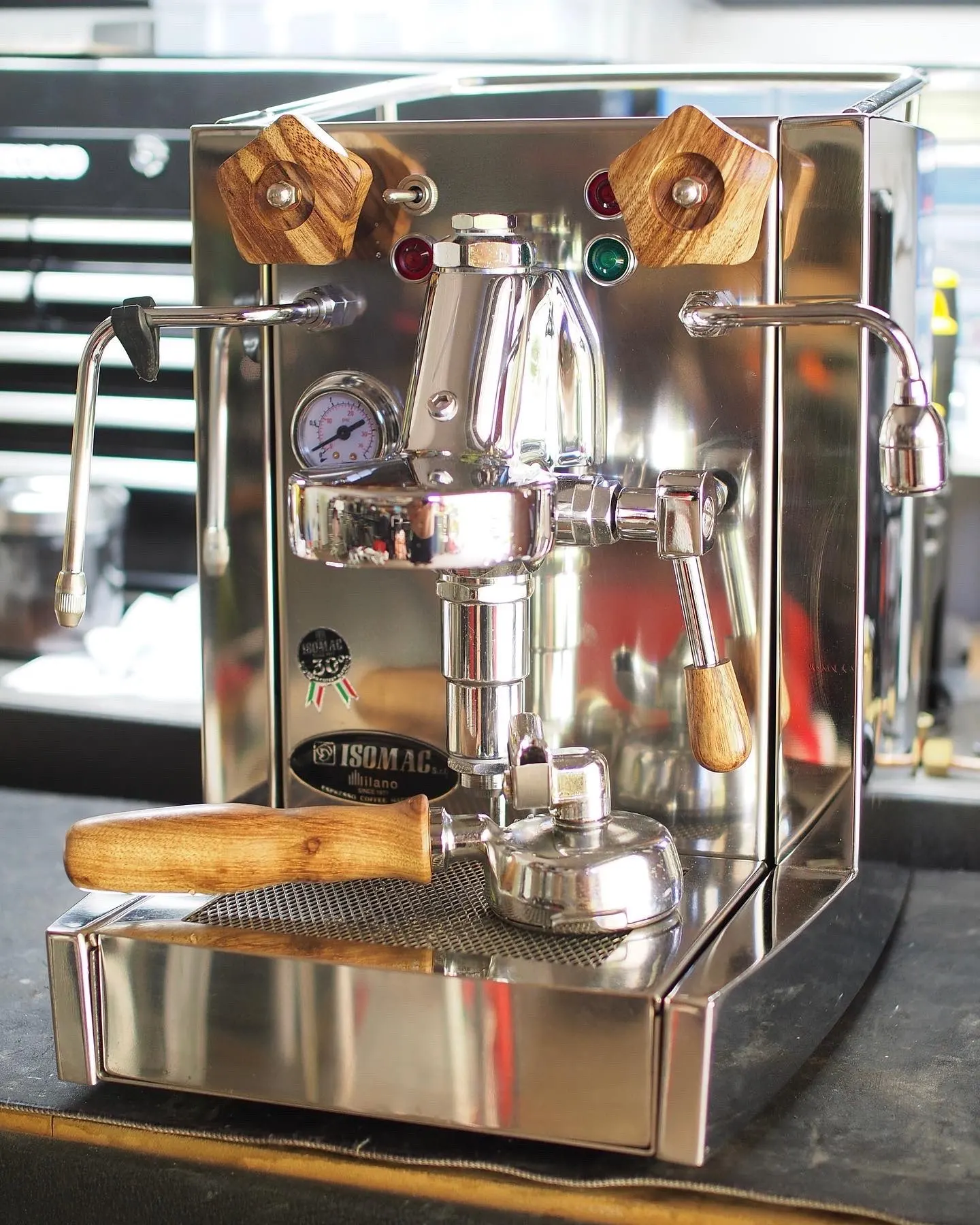 1 Satz Walnussholz Kaffee maschine Modifikation für Rakete R58 für E61 Expobar Holzgriff Werkzeuge Espresso Zubehör – Detail 10