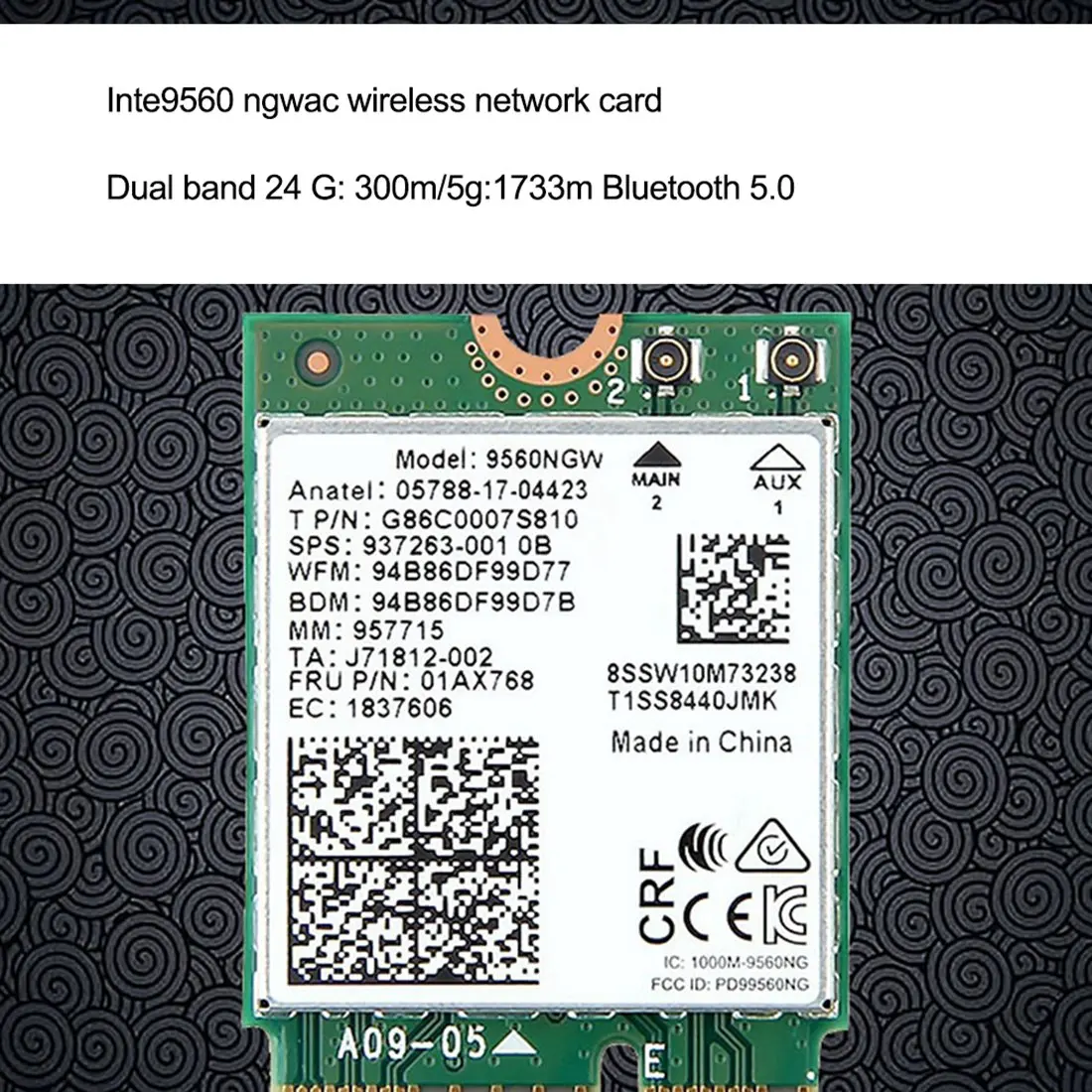 1730Mbps Dual Band Wireless AC 9560 Desktop Kit Bluetooth 5.0 802.11Ac M.2 CNVI 9560NGW Wifi Card for Intel wifi network card wifi adapter wireless network card network card