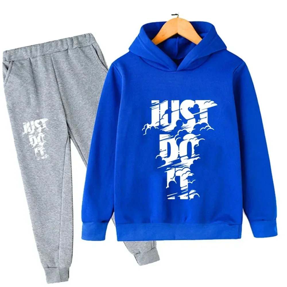 thumbnail image 1 of Conjunto de 2 piezas de sudadera y pantalón informal para niños y niñas de primavera y otoño, ropa deportiva diaria para niños de 2 a 14 años, 1 of 5