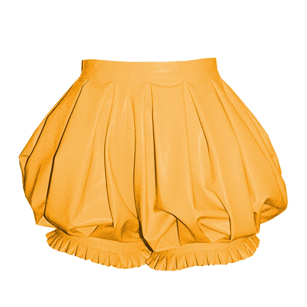 Womens High Waist Short Pumpkin Pants Party Cosplay Shorts Shiny PVC Leather Lolita Bloomers Exotic Lingerie Costumes Accessory