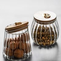 Food Container Glass Jar with Sealed Lid Storage Jar Grains Cookie Coffee Tea Candy Storage Bottle Jars Kitchen Storage Canister 2