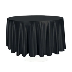 Elegant Satin Round Tablecloth in Smooth Solid Colors - Ideal - 145x145cm (Style 2)