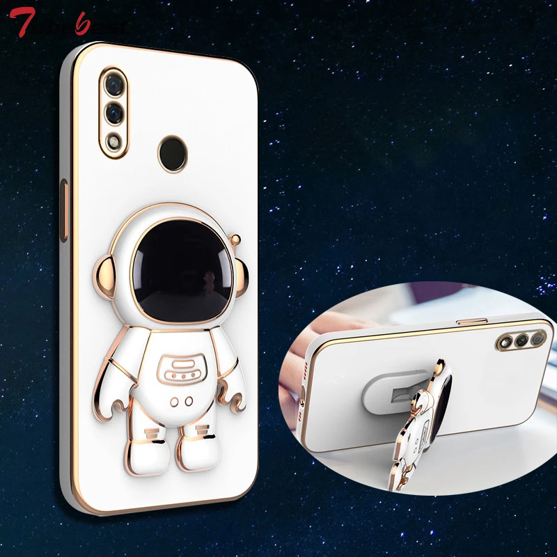 Astronaut Bracket Plating Soft Silicone Phone Holder Case