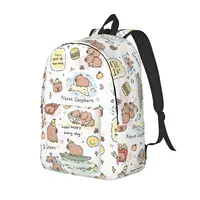 Kawaii Capybara Cartoon Cute Backpack Elementary High College School Student Bookbag Teens Canvas Daypack Gift 2