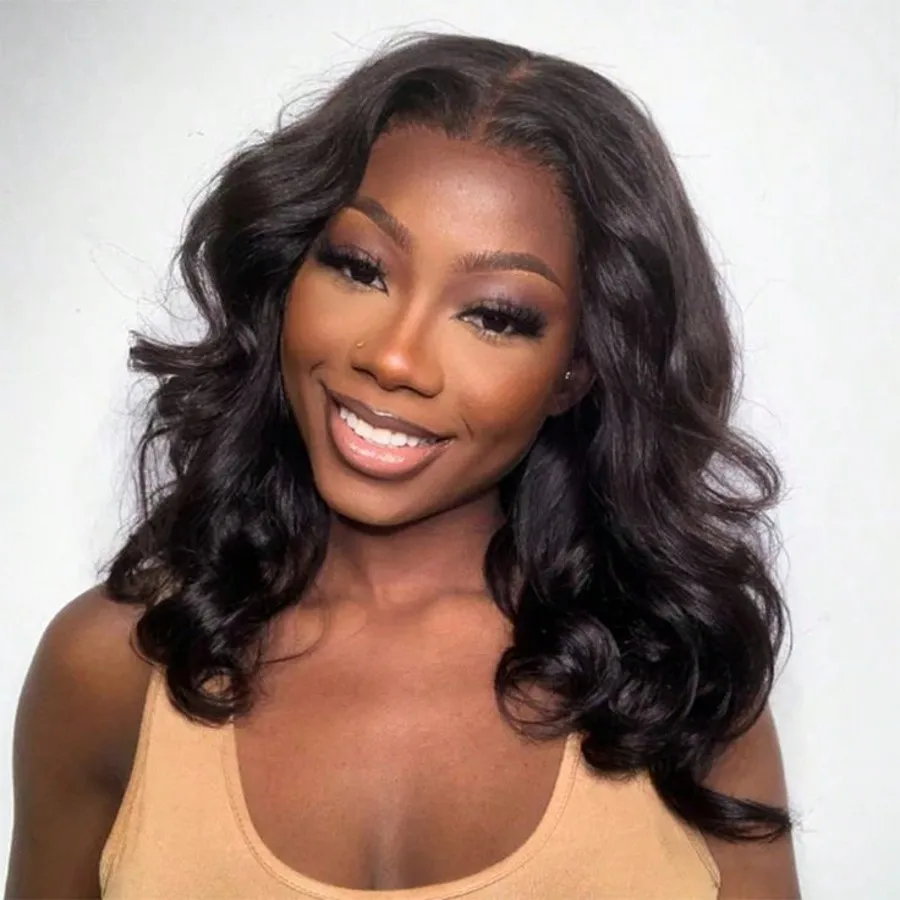 16 Inch 13x4 Body Wave Lace Front Human Hair Bob Wig Pre Plucked Wear and Go Short Wave Human Hair Wig for Women 2