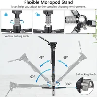 WEYLLAN KA7 Professional Video Monopod Kit Unipod and Fluid Head Travel Tripod Stand Telescopic Handheld Monopod For DSLR Camera - Image 4