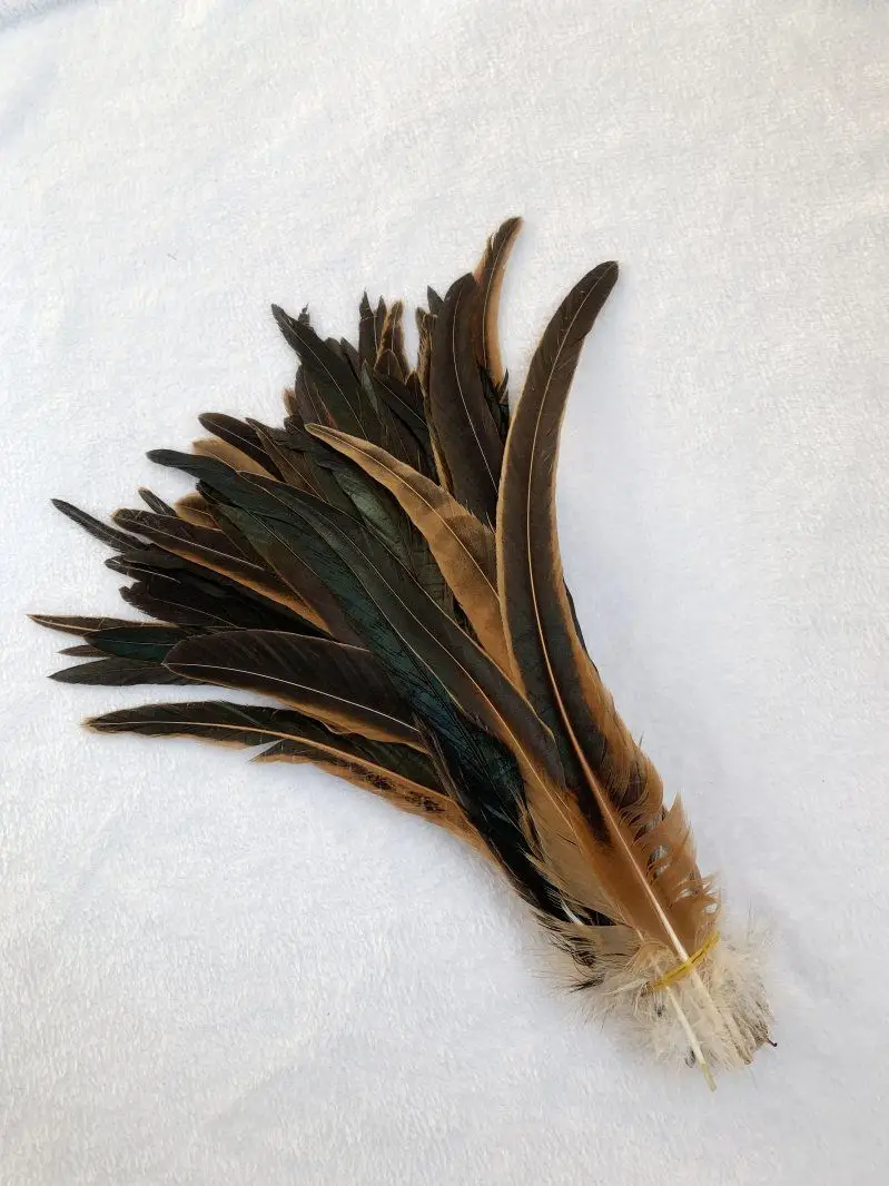 Natural Brown Rooster Tail Feather Accessories for DIY and Performance