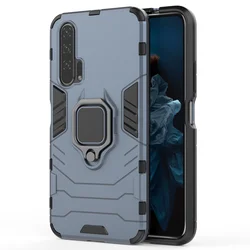 Ultimate Armor Shockproof Case with Metal Ring Stand & Bumper Protection for Honor 9A (Blue)