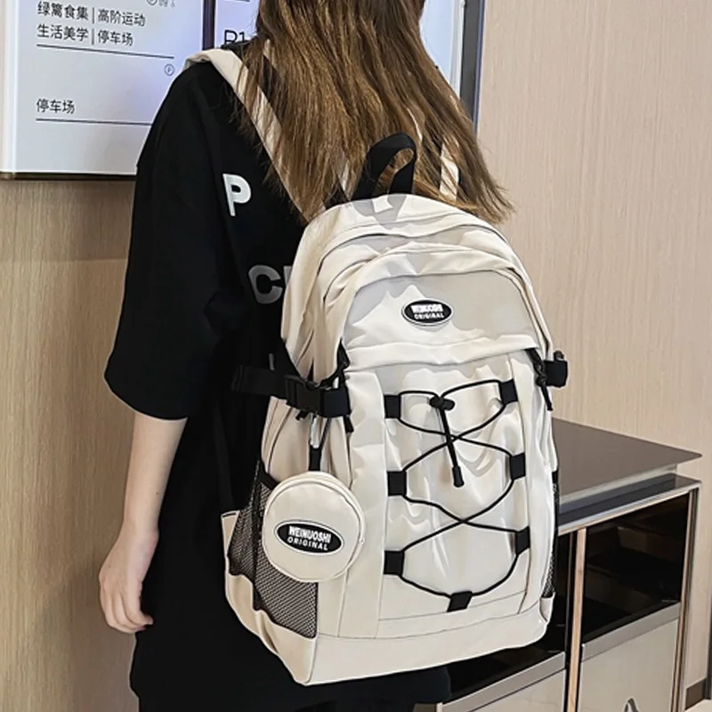 

2023 New Big Capacity Man Woman Backpack Rubber Band Casual Rucksack Student School Bag For Teenage Girls Boys High Quality