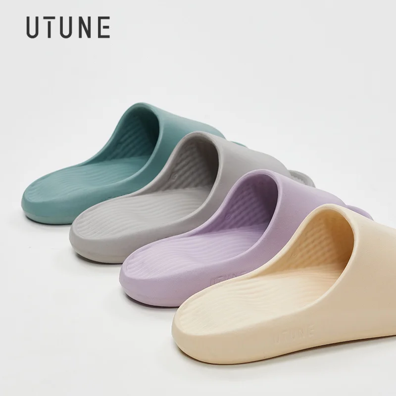 UTUNE Sommer-Hausschuhe mit weicher Sohle für Herren, Wolken-Sandalen für Zuhause, Strand, Innen- und Außenbereich, Neugeborene, Wellen-Sohle, Massagesandale – Detail 3