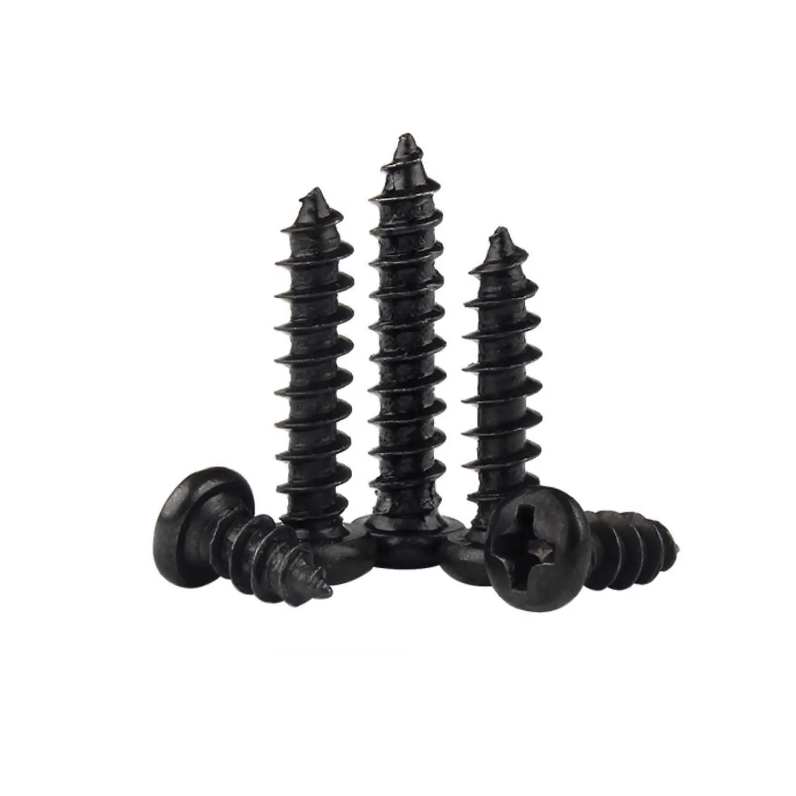 Round Pan Head Screw Self Tapping Screw Tapping Screws Cross Recessed Pan Head Screw Cross Phillips Screw Phillips Pan Head Screw Phillips Head Screw Cross Round Pan Head Screw Cross Round Head Screw 50/200pcs M1 M1.2 M1.4 M1.7 M2 M2.3 M2.6 M3 M3.5 M4 GB845 Black Steel Small Phillips Cross Round Pan Head Self-tapping Wood Screw