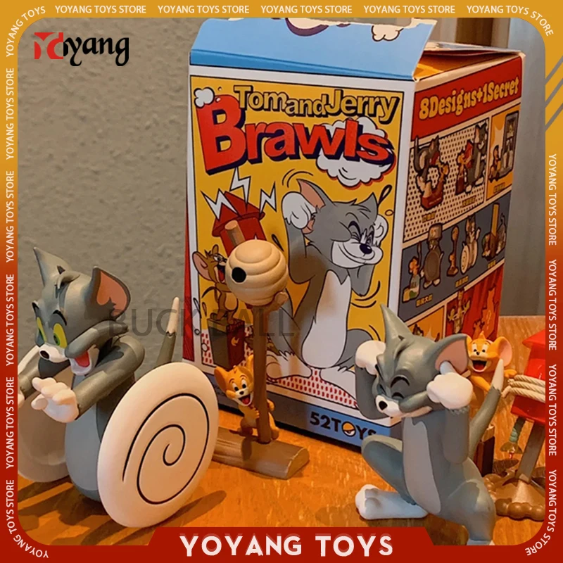 Original Tom And Jerry Brawls Blind Box Cute Interessante Decor Figurine Cat And Rat Battle Surprise Box Cartoon Periferiche Toys