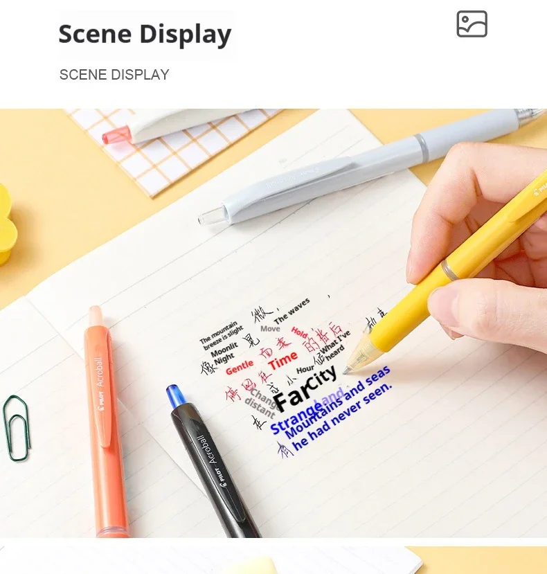 Pilot Acroball Ultra-Smooth Retractable Ballpoint Pen,Premium Hybrid Ink 0.5/0.7mm for Office&BusinessMinimalist Japanese Design