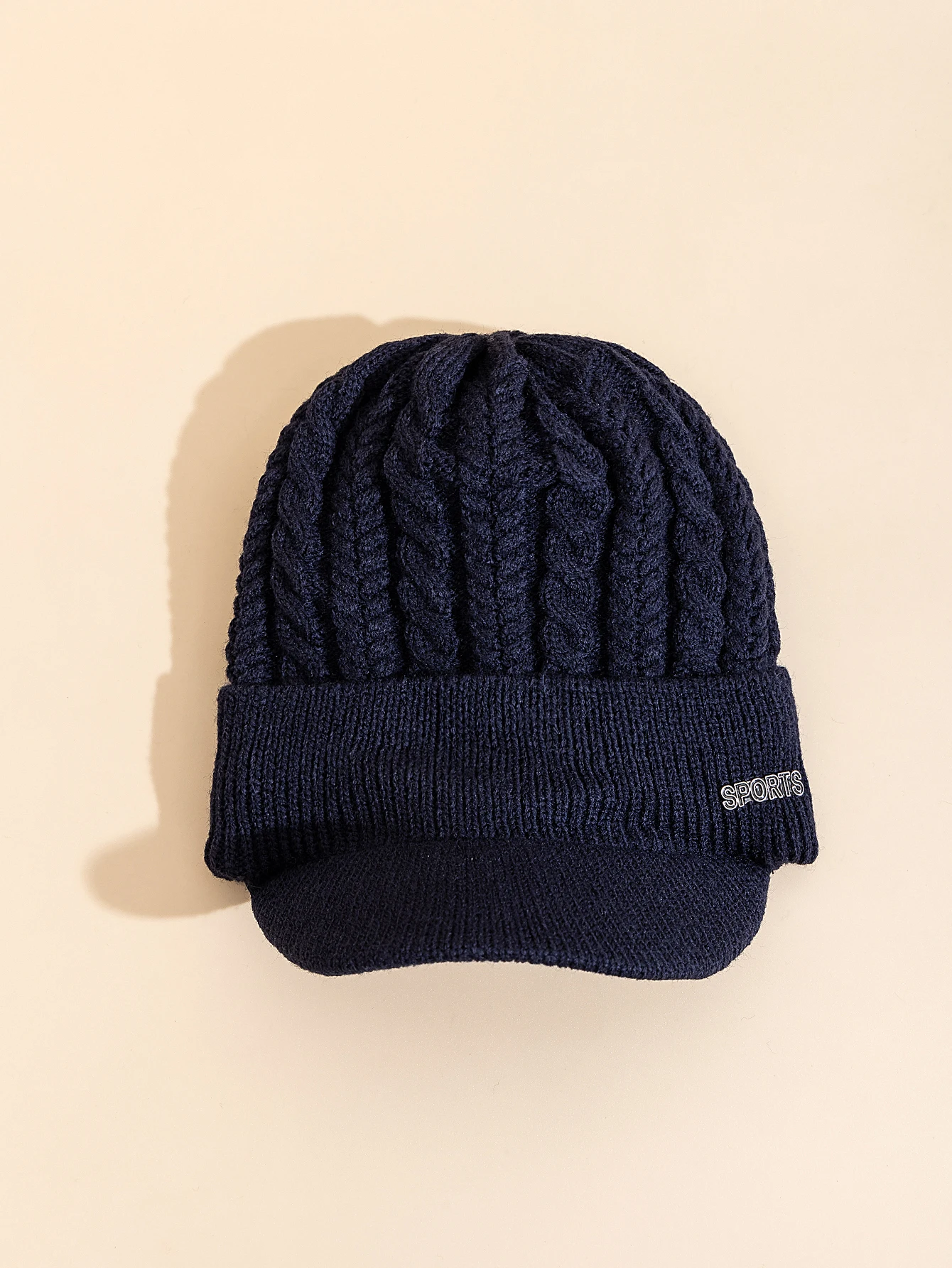Heißer Verkauf Unisex Wintermütze mit Krempe, pelzgefütterte Beanie-Mütze, Sportetikett, gemütliche Strickmützen für Männer und Frauen – Detail 9