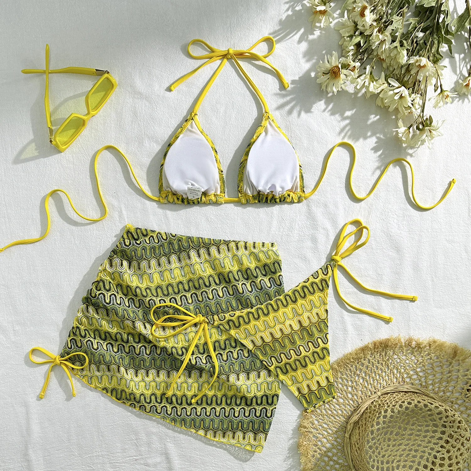 Three-Piece Womens Bikini Set - Sexy Beach Swimwear 2025