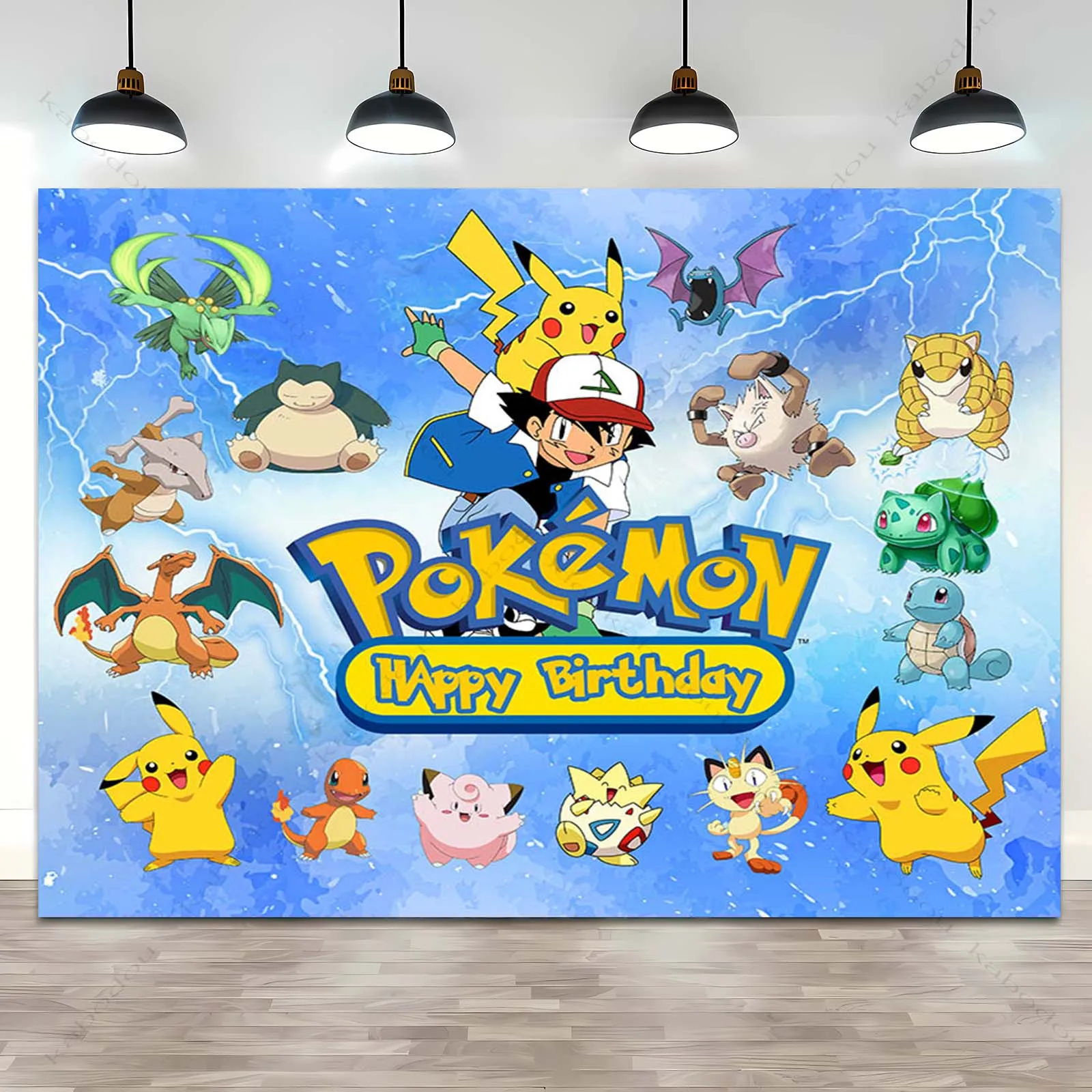 Fundo de Festa Pokémon Infantil, Cenários de Fotografia, Capas Redondas,  Cartaz Fotográfico, Banner para Meninos, Aniversário, Baby Shower,  Decoração de Eventos - AliExpress