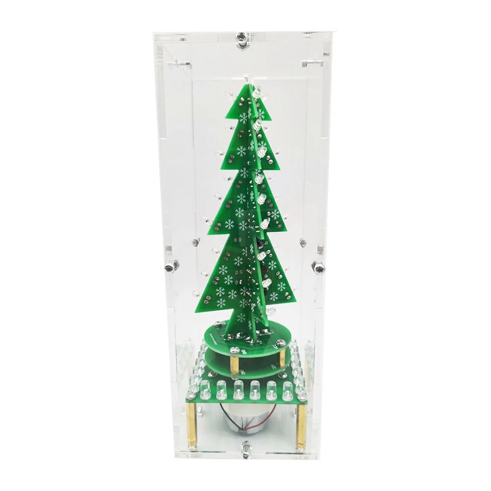 Rotating Colorful Music Christmas Tree LED Water Lights Electronic DIY Kits Christmas Decoration Gift with Breathing Lights 6