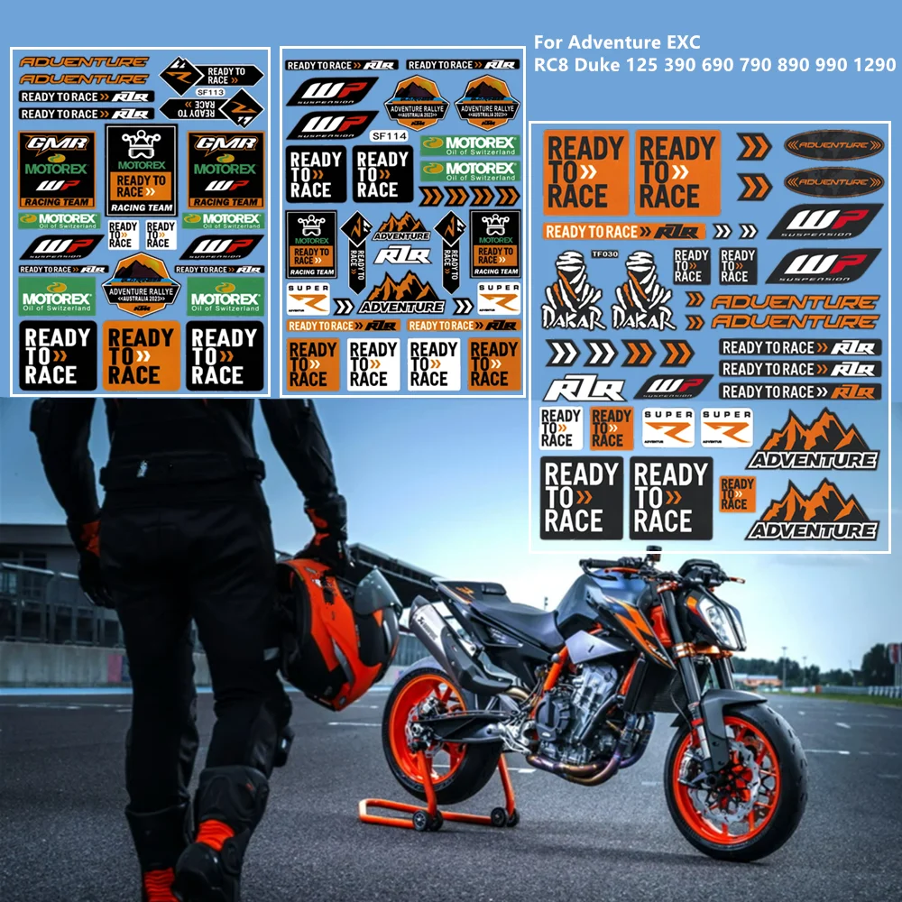 Motorcycle Reflective Sticker Modified Accessories Decoration Decals for KTM RC8 Duke 125 390 690 790 890 1290 Adventure EXC for ktm duke 250 duke 250 new full car fairing shell sticker decal air guide groove motorcycle stickers 250