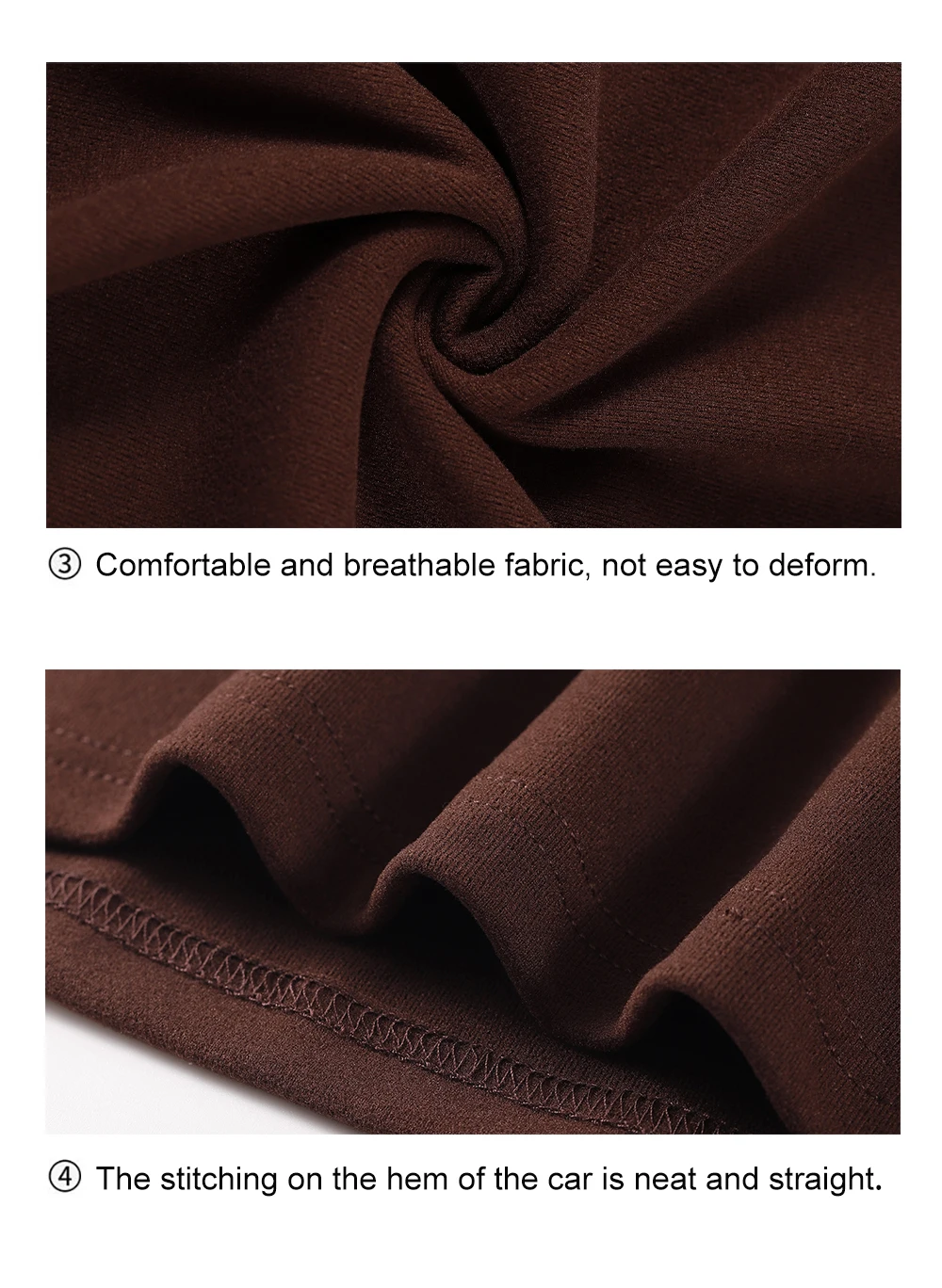 Damen-Unterhemd für Herbst und Winter, solides Samt-Fleece-T-Shirt, warm, halbhoher Ausschnitt, Basisschicht, Basics, langärmeliges Hemd – Detail 7
