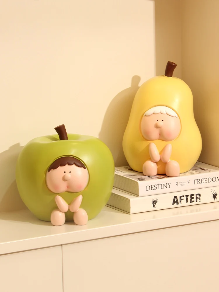 

Creative Apple Pear Money Boxes Savings Cute Ornament Hidden Storage Tank Cartoon Coin Piggy Bank Living Room hucha Home Decor