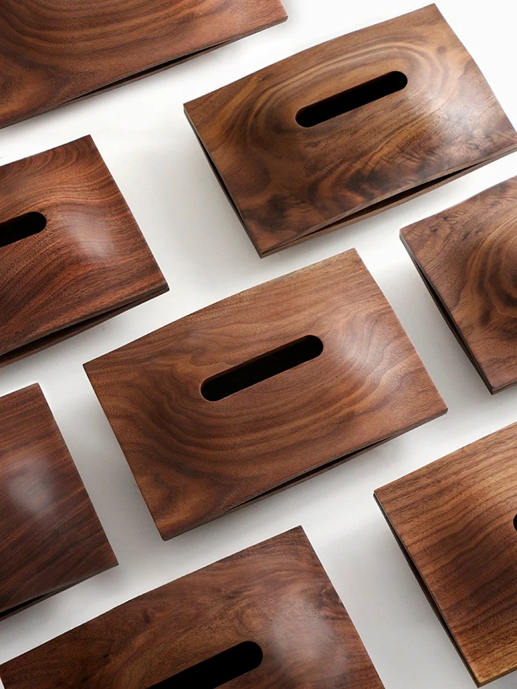Walnut Wood Tissue Boxes Cover Tissue Holder Napkin Case for Home Decoration Hotel Restaurant Light Luxury Scandinavian Style 6