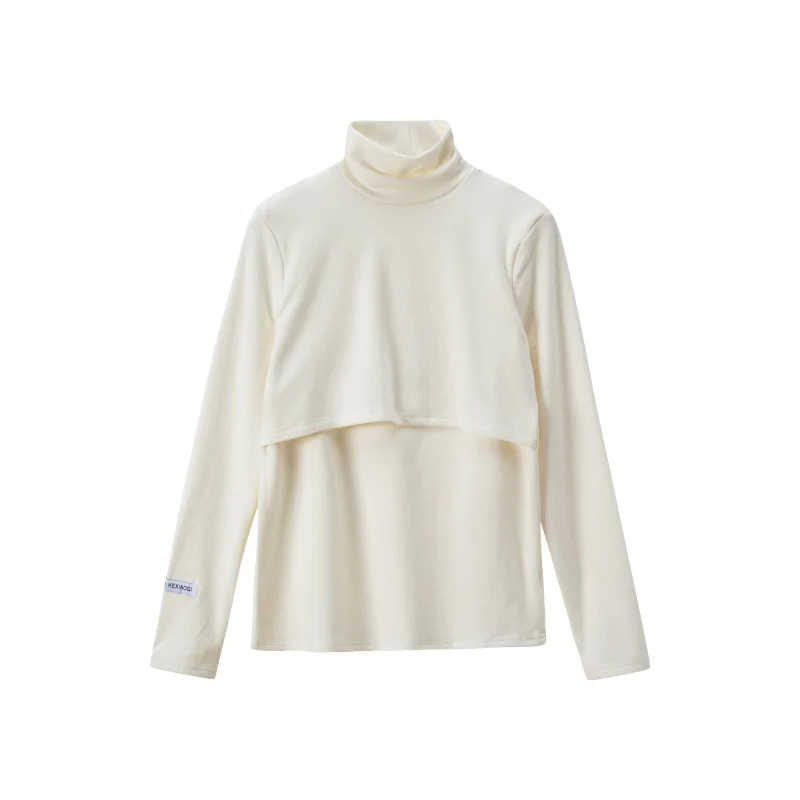 High Quality Knitted Nursing Maternity T-Shirts Autumn Winter Maternity Nursing Sweaters for Pregnant Women Breastfeeding Tops 6