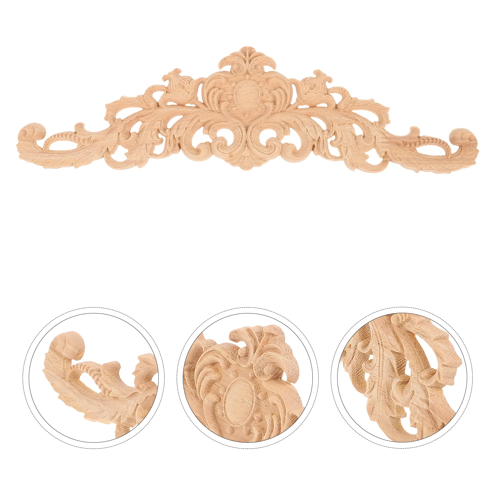 

1 Wood Carved Applique Onlays for Furniture Corner Frame Decal Vintage Unpainted for Furniture Door Cabinet Unpainted Frame