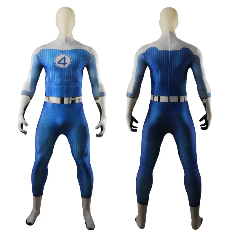 Disfraz Oficial De Antorcha Humana Para Adultos – Mono Ajustado Azul Y Negro, Licencia Marvel, Ideal Para Halloween Y Cómic