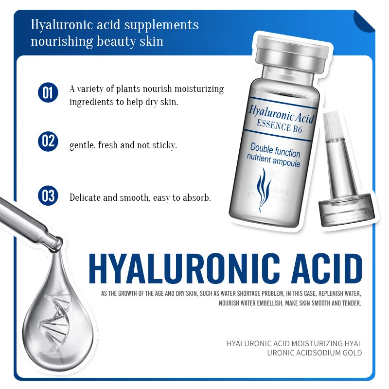 BIOAQUA 5ml Facial Hyaluronic Acid Vitamins C Essence Moisturizing Hydration Skin Rejuvenation Spa Skincare Beauty 4