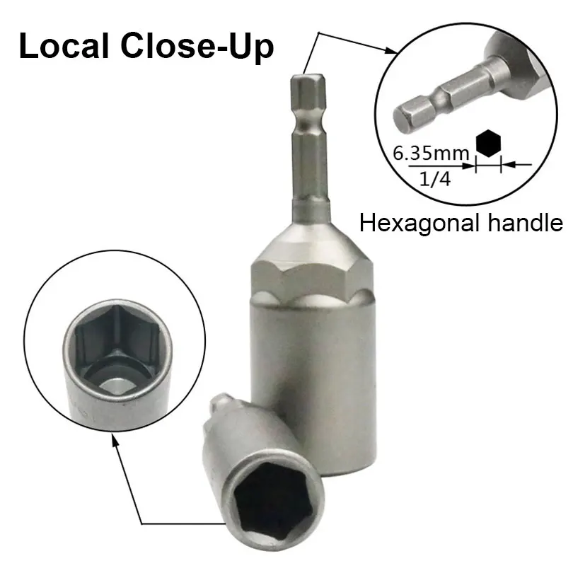 6mm -19mm Deepen Inner Hexagon Sleeve Electric Drill Sleeve Pneumatic Socket Head for Nut Wrench Hand Tools Electric Screwdriver 3