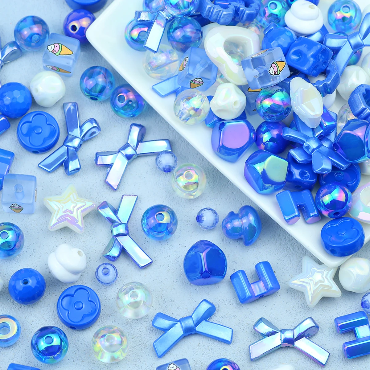 Vibrant Purple Multicolored Acrylic Beads for Creative Jewelry and Crafting