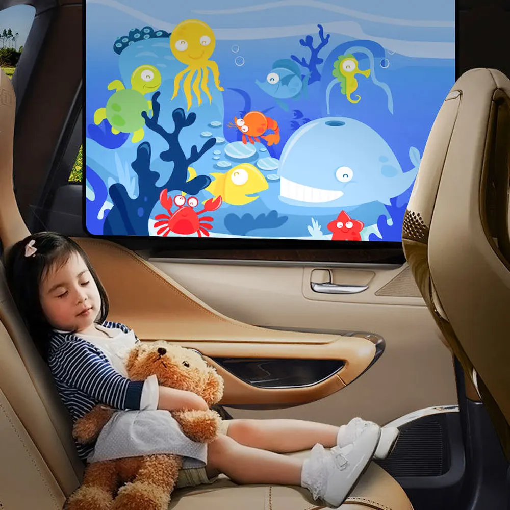 Magnetic Car Side Window Sunshade Curtains Adjustable Styling Auto Windows Sun Visor Animal Pattern Blinds Cover Shade |