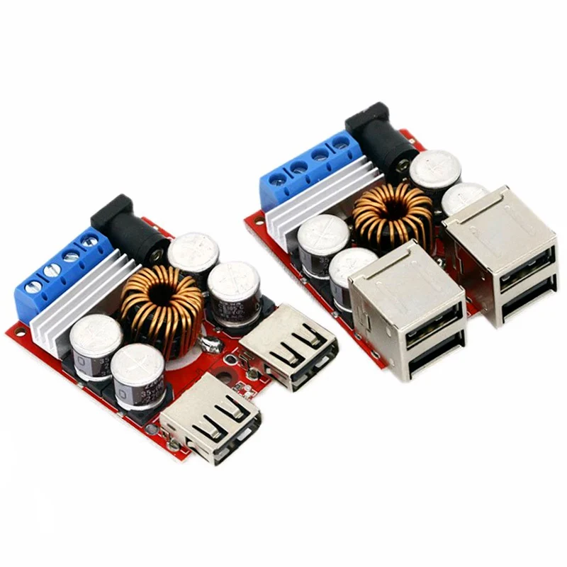 DC-DC 차량 충전 보드, 전원 공급 장치 감압 모듈, USB 출력 모바일 충전기, 2 포트, 4 포트, 8V-35V, 5V, 8A