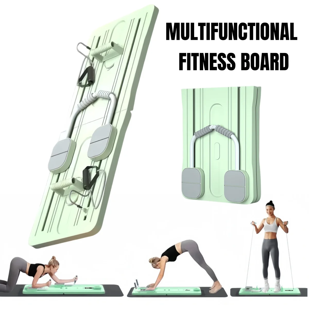 Planche D'abdos Multifonction Avec Bandes élastiques - Exercices Pilates, Renforcement - Portable Et Pliable
