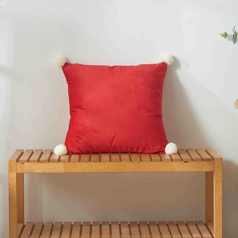 New Velvet Christmas Cushion Cover Pillow Covers Decorative Red