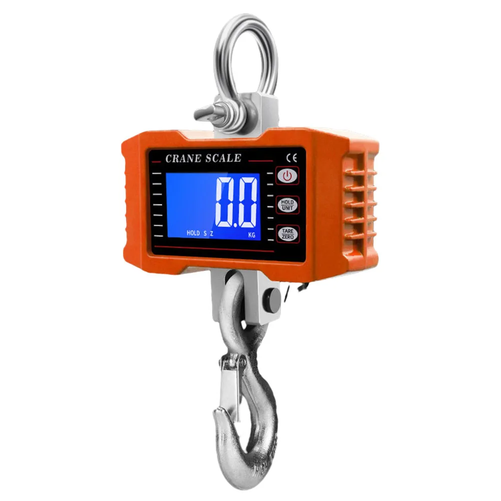 

Digital Hanging Scale Crane HookScale 1000kg Industrial CraneScale LCD Backlight 0-1000KG Stainless Steel Hanging Scale LCD