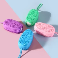Silicone Body Scrubber Shower Exfoliating Scrub Sponge Bubble Bath Brush Massager Skin Cleaner Cleaning Pad Bathroom Accessories 1