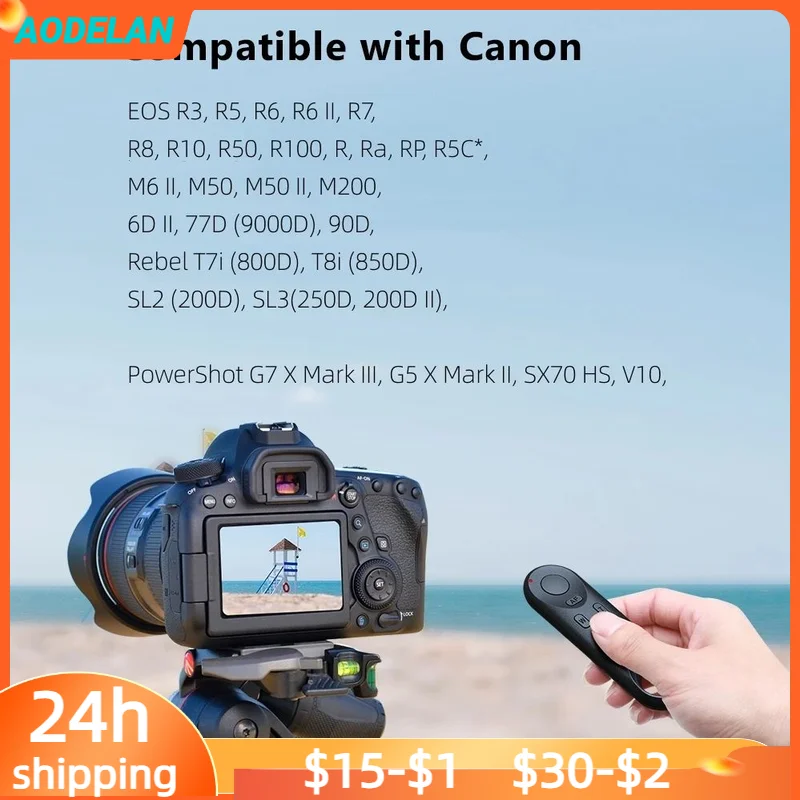 Wireless Bluetooth Remote Control Shutter Release for Canon EOS R100 R5II R3 RP 850D 6DII 90D 77D 800D 200D M200