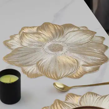 1 pz a forma di loto resistente al calore e lavabile fiore tovaglietta decorativa resistente al calore sottobicchieri casa festa di nozze 1