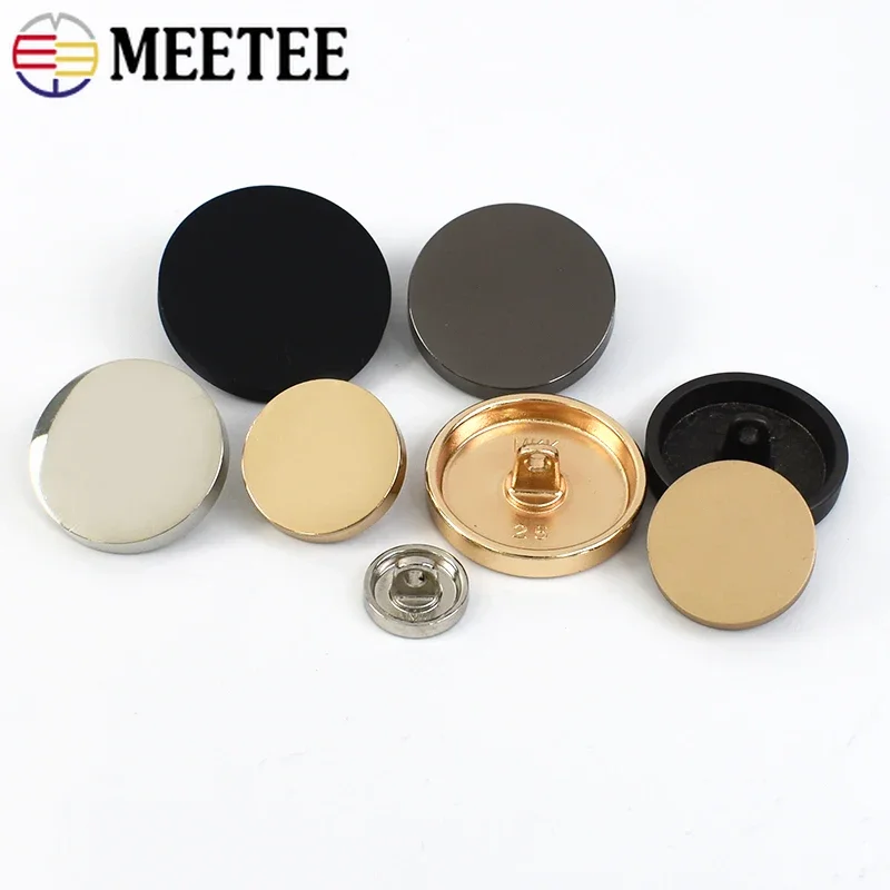 Meetee 금속 스냅 버튼 의류 장식 단추 생크, 라운드 플랫 걸쇠 재킷 코트, 청바지 DIY 재봉 액세서리, 10-28mm, 10 개